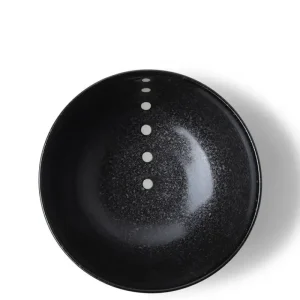 MIYA Company Medium Bowls | Satin Black White Dots 5-1/8