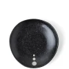 MIYA Company Small Plates | Satin Black White Dots Plate 5-1/4"
