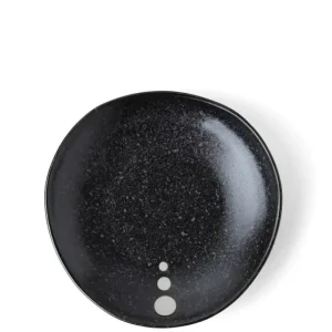 MIYA Company Small Plates | Satin Black White Dots Plate 5-1/4"