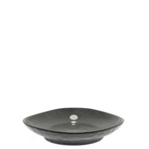 MIYA Company Small Plates | Satin Black White Dots Plate 5-1/4