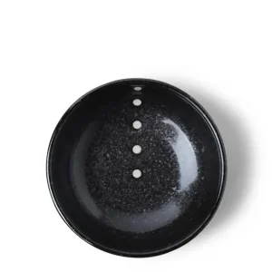 MIYA Company Sauce Dishes | Satin Black White Dots Sauce Bowl