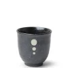 MIYA Company Teacups | Satin Black White Dots Teacup