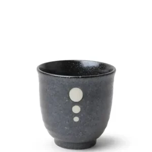 MIYA Company Teacups | Satin Black White Dots Teacup