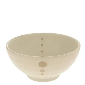 MIYA Company Medium Bowls | Satin White Dots 7-1/4" Bowl