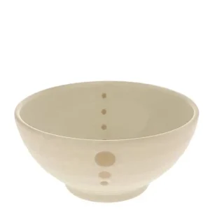 MIYA Company Medium Bowls | Satin White Dots 7-1/4" Bowl