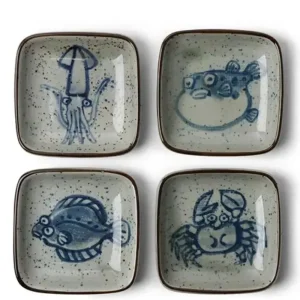 MIYA Company Fish | Sauce Dish 3.5" Sea Life Set/4