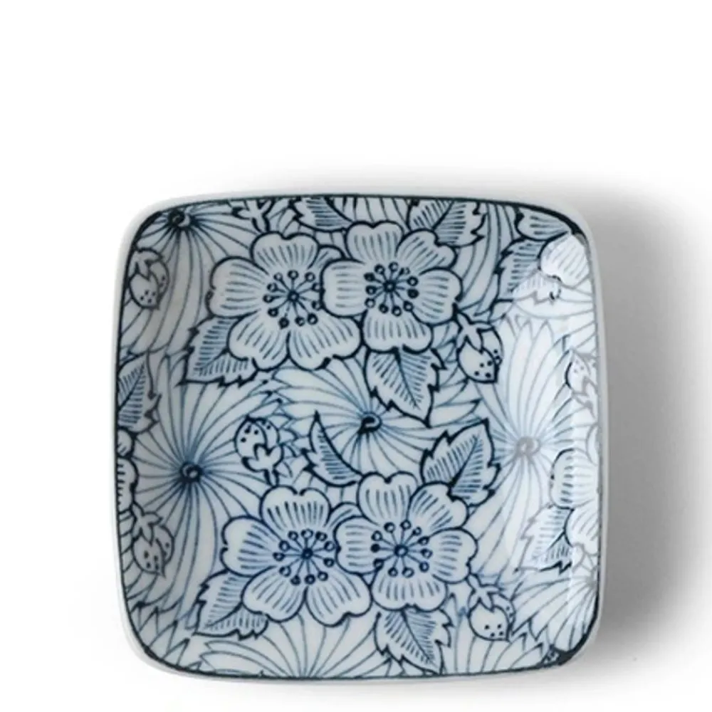 sauce_dish__sq_garden_bloom_0.webp MIYA Company Sauce Dishes | Sauce Dish 3" Sq. Garden Bloom