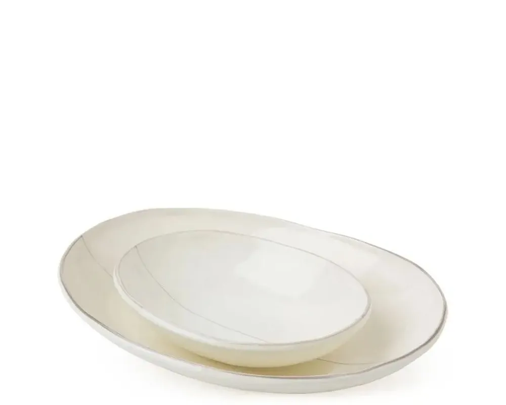 shiratama__x__oval_bowl_3.webp MIYA Company Shallow Bowls | Shiratama 6.5" X 5" Oval Bowl