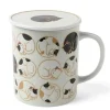 MIYA Company Cups/Mugs | Sleepy Cat 8 Oz. Lidded Mug - White