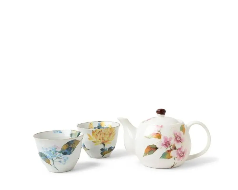summer_floral_tea_set_1.webp MIYA Company Tea Sets - Ceramic | Summer Floral Tea Set