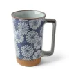 MIYA Company Mugs | Tall Mug Blue Mums 12 Oz.