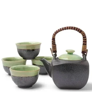 MIYA Company Tea Sets - Ceramic | Tea Set Bronze/Jade Square