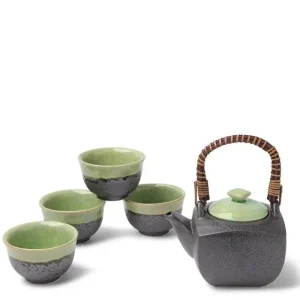 MIYA Company Tea Sets - Ceramic | Tea Set Bronze/Jade Square