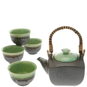 MIYA Company Tea Sets - Ceramic | Tea Set Bronze/Jade Square