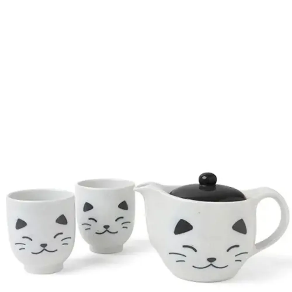 tea_set_cat_white_0.webp MIYA Company Tea Sets - Whimsical | Tea Set Cat White