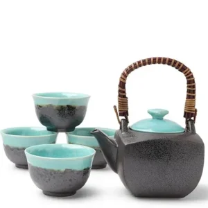 MIYA Company Tea Sets - Ceramic | Tea Set Turquoise Sky Square