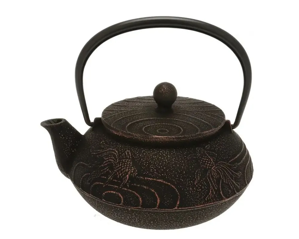 teapot_cast_iron_copper_black_goldfish_1.webp MIYA Company Teapots - Cast Iron | Teapot Cast Iron Copper Black Goldfish