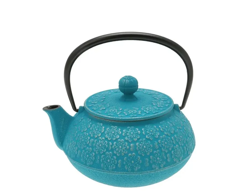 teapot_cast_iron_silver_turquoise_sakura_1.webp MIYA Company Teapots - Cast Iron | Teapot Cast Iron Silver Turquoise Sakura