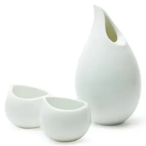 MIYA Company Sake Sets | Tear Drop White Sake Set