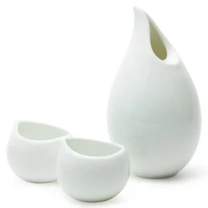 MIYA Company Sake Sets | Tear Drop White Sake Set