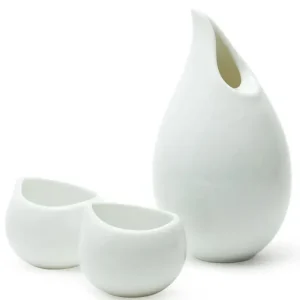 MIYA Company Sake Sets | Tear Drop White Sake Set