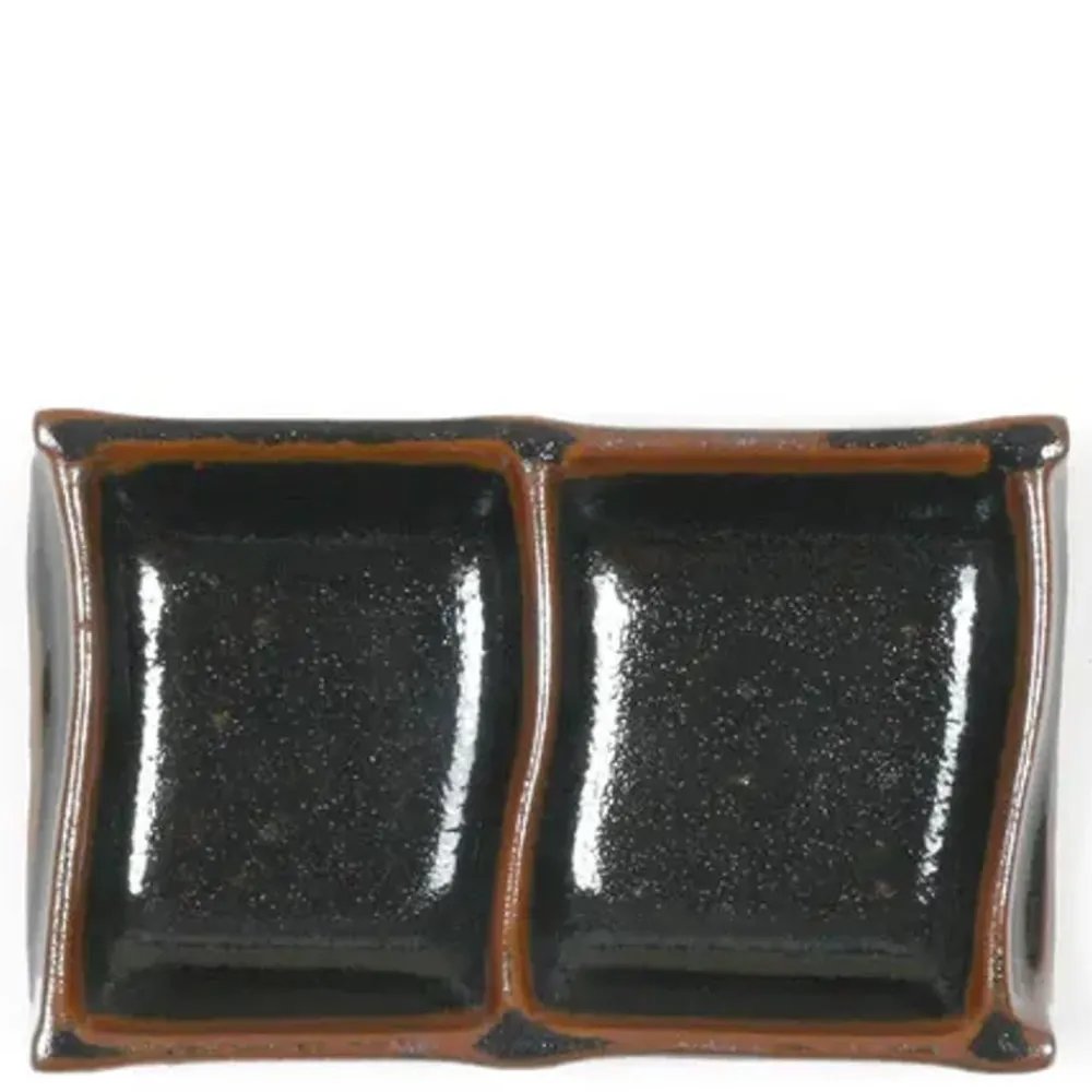 tenmoku__x__double_sauce_dish_0.webp MIYA Company Sauce Dishes | Tenmoku 6" X 3.5" Double Sauce Dish