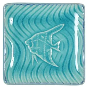 MIYA Company Fish | Turquoise Blue Fish 4.5" Sq. Plate