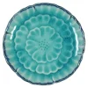 MIYA Company Small Plates | Turquoise Blue Flower 4.75" Plate