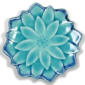 MIYA Company Small Plates | Turquoise Blue Mum 4.75" Plate