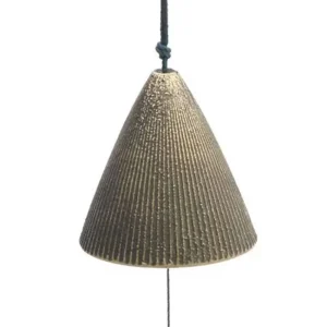 MIYA Company Wind Chimes | Wind Chime Cone Gold Ribbed 2"