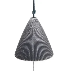 MIYA Company Wind Chimes | Wind Chime Cone Pewter Ribbed 2"