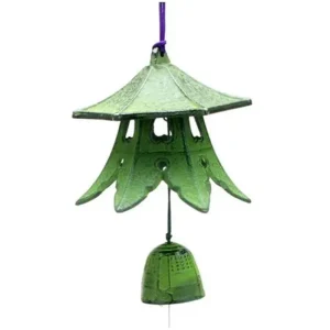 MIYA Company Wind Chimes | Wind Chime Temple Bell Green